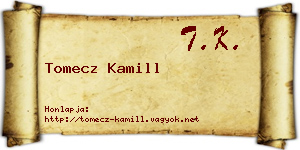 Tomecz Kamill névjegykártya